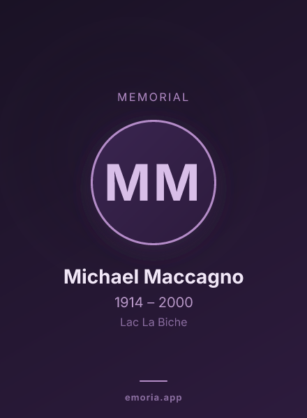 Memorial portrait of Michael Maccagno