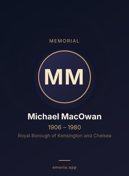 Memorial portrait of Michael MacOwan