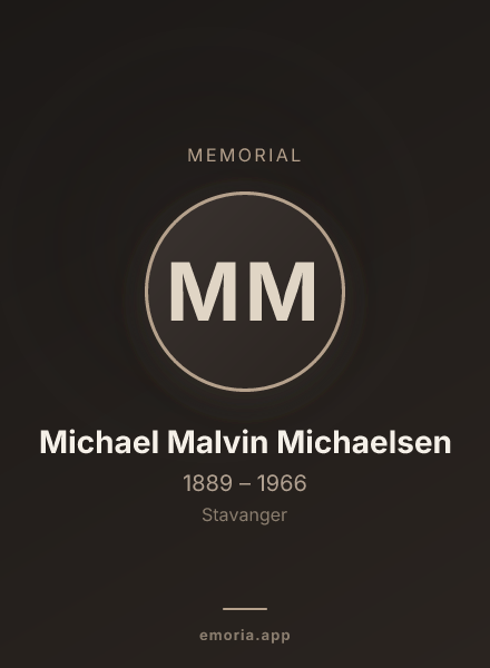 Memorial portrait of Michael Malvin Michaelsen