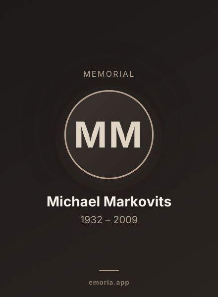 Memorial portrait of Michael Markovits