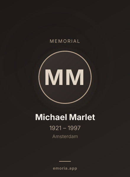 Memorial portrait of Michael Marlet