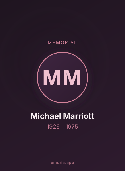 Memorial portrait of Michael Marriott