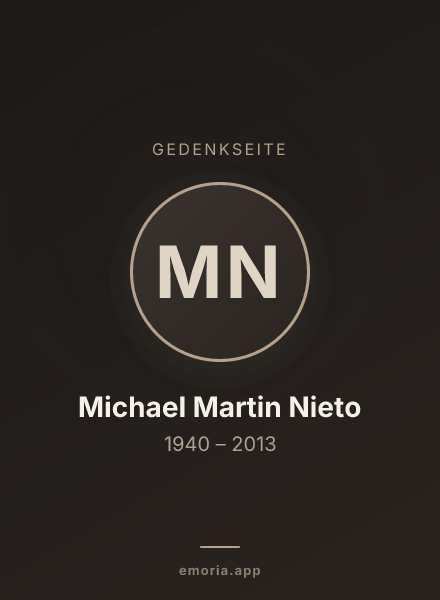 Gedenkportrait von Michael Martin Nieto