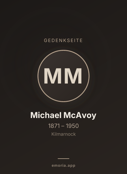 Gedenkportrait von Michael McAvoy