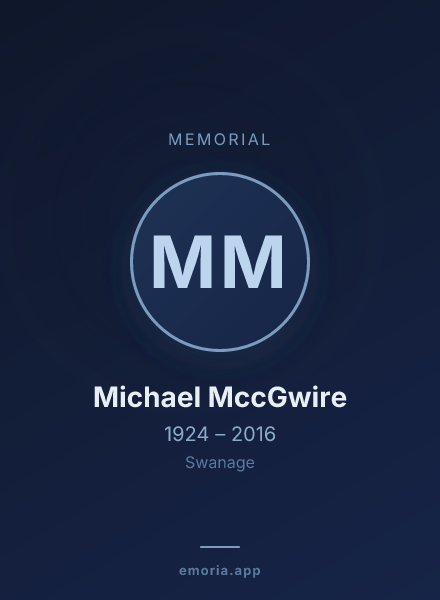 Memorial portrait of Michael MccGwire