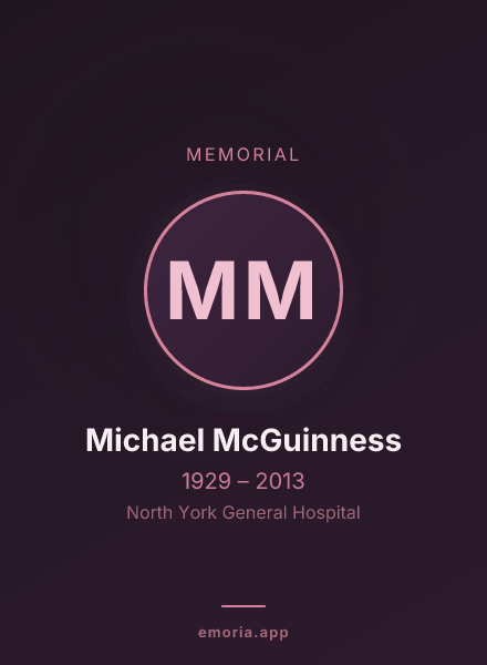 Memorial portrait of Michael McGuinness