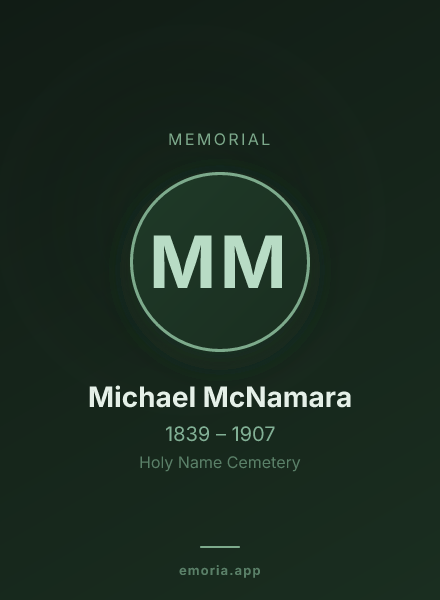 Memorial portrait of Michael McNamara