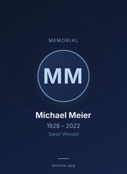 Memorial portrait of Michael Meier