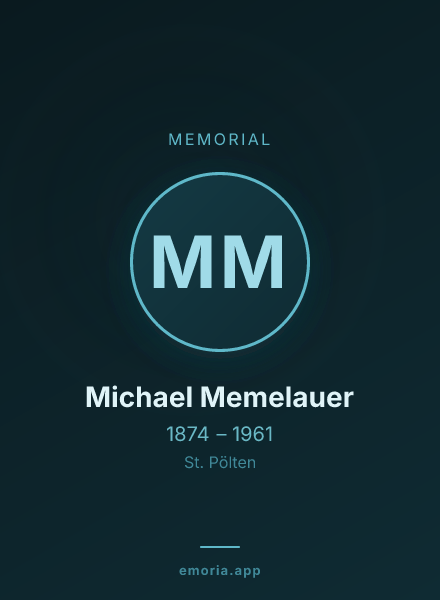 Memorial portrait of Michael Memelauer