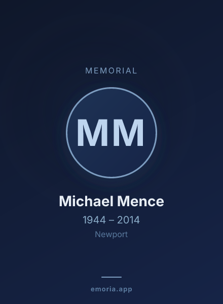 Memorial portrait of Michael Mence
