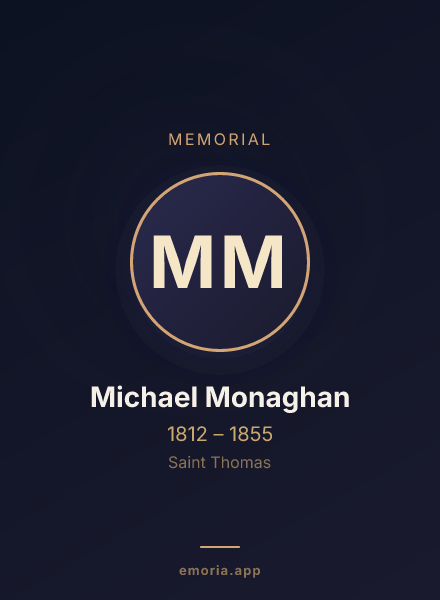 Memorial portrait of Michael Monaghan