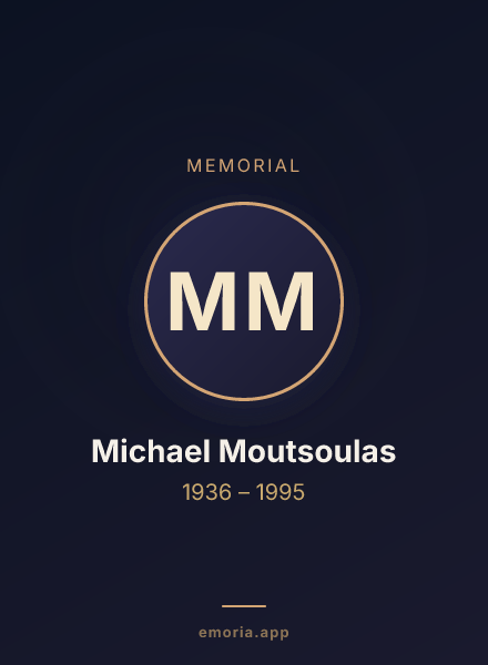Memorial portrait of Michael Moutsoulas