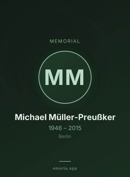 Memorial portrait of Michael Müller-Preußker