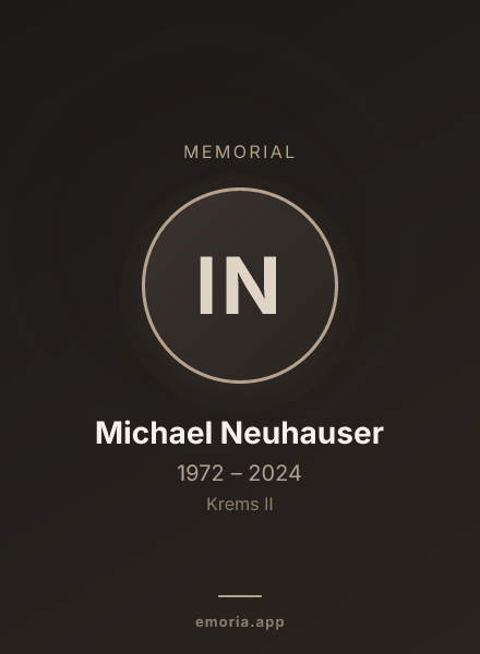Memorial portrait of Ing. Michael Neuhauser