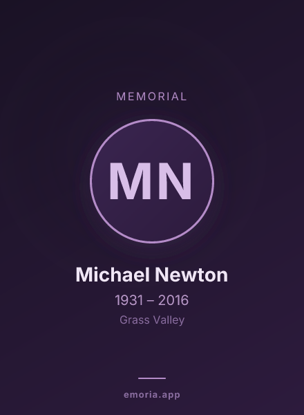 Memorial portrait of Michael Newton