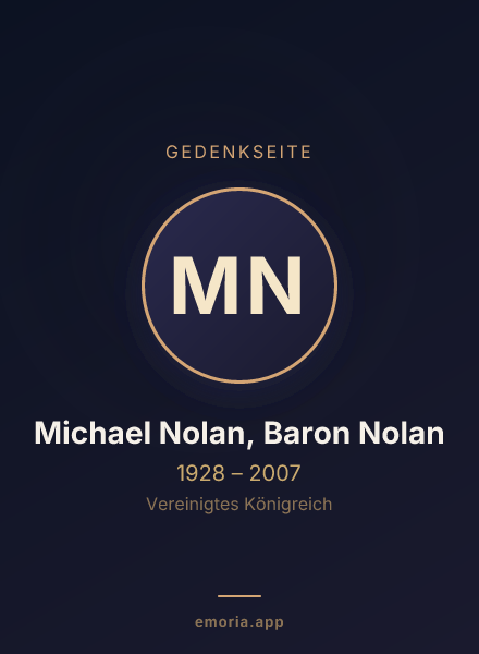 Gedenkportrait von Michael Nolan, Baron Nolan