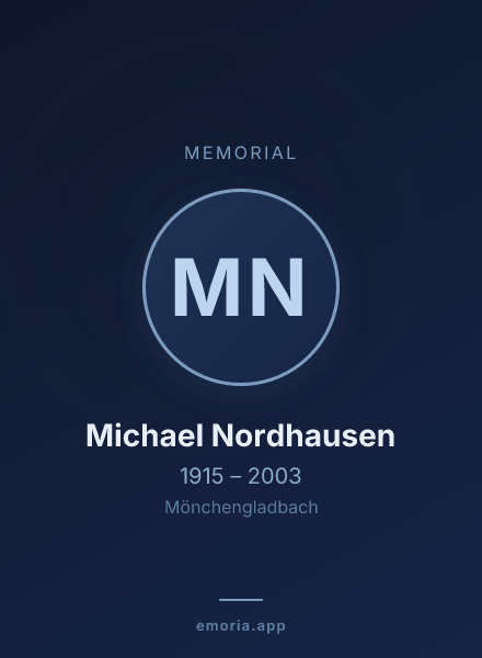 Memorial portrait of Michael Nordhausen