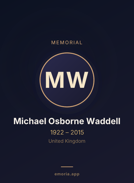 Memorial portrait of Michael Osborne Waddell