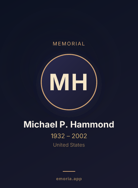 Memorial portrait of Michael P. Hammond