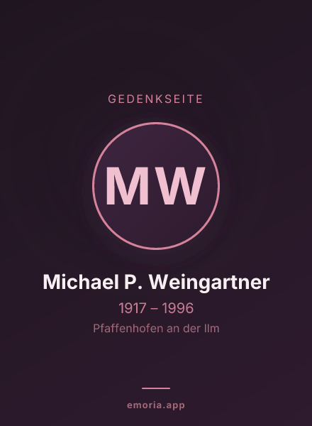 Gedenkportrait von Michael P. Weingartner