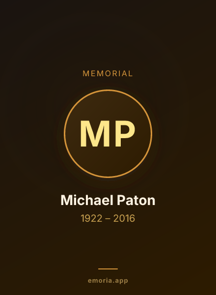 Memorial portrait of Michael Paton