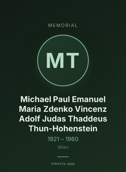 Memorial portrait of Michael Paul Emanuel Maria Zdenko Vincenz Adolf Judas Thaddeus Thun-Hohenstein