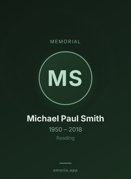 Memorial portrait of Michael Paul Smith