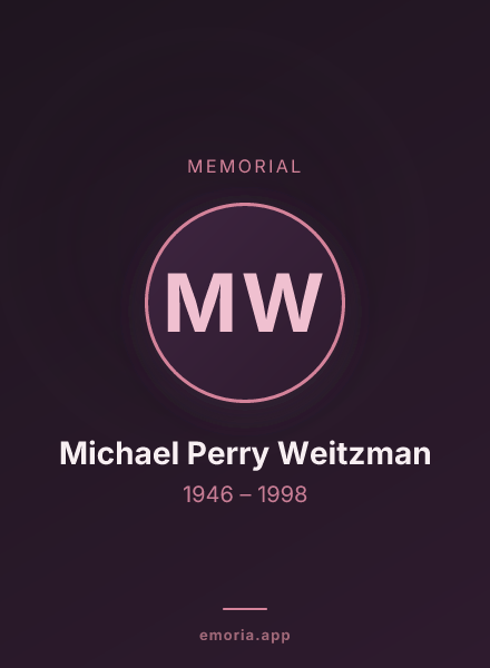 Memorial portrait of Michael Perry Weitzman
