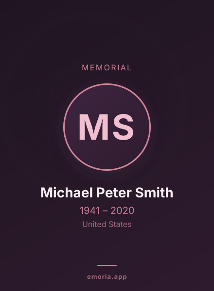 Memorial portrait of Michael Peter Smith