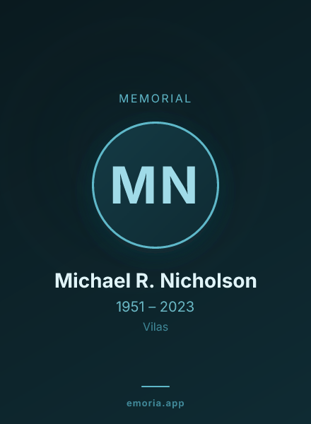 Memorial portrait of Michael R. Nicholson