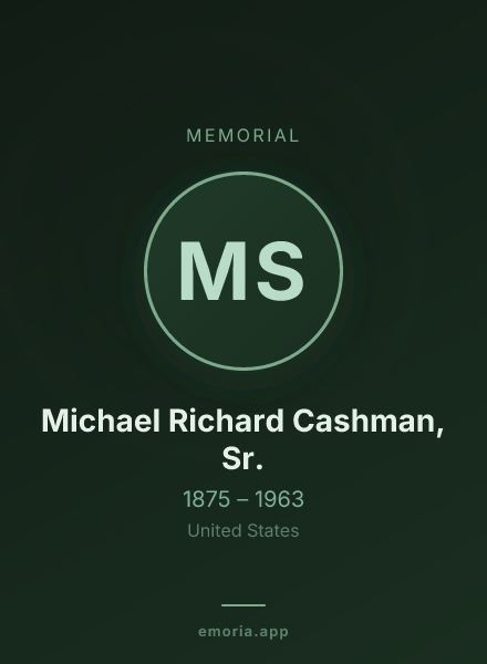 Memorial portrait of Michael Richard Cashman, Sr.