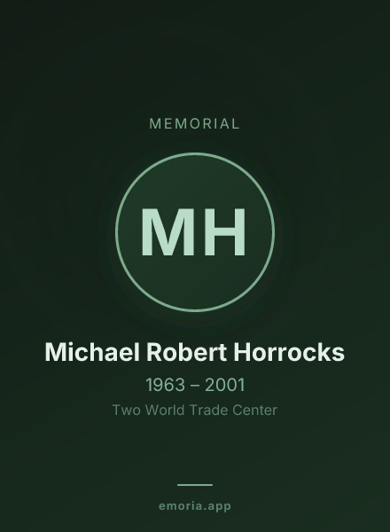 Memorial portrait of Michael Robert Horrocks