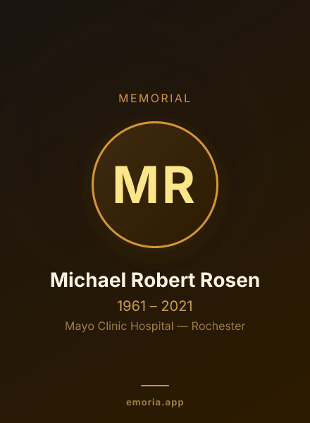 Memorial portrait of Michael Robert Rosen