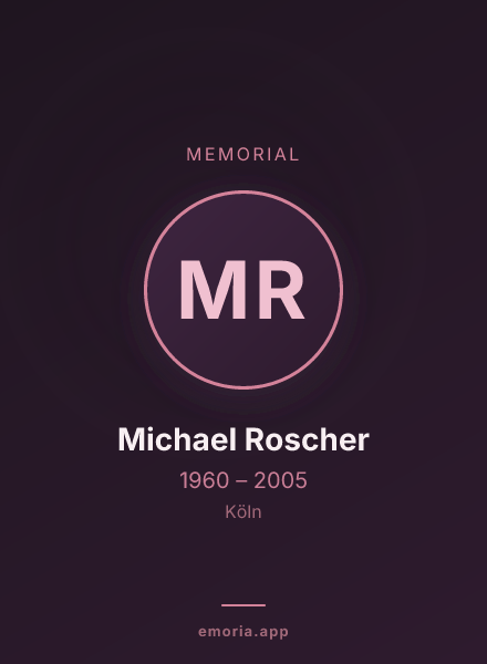Memorial portrait of Michael Roscher