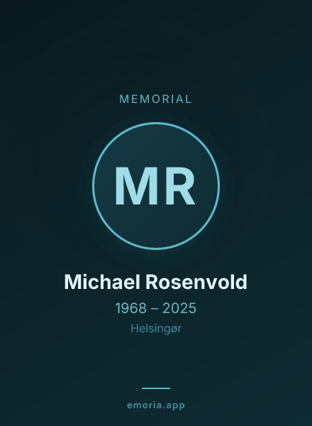 Memorial portrait of Michael Rosenvold