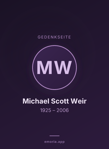 Gedenkportrait von Michael Scott Weir