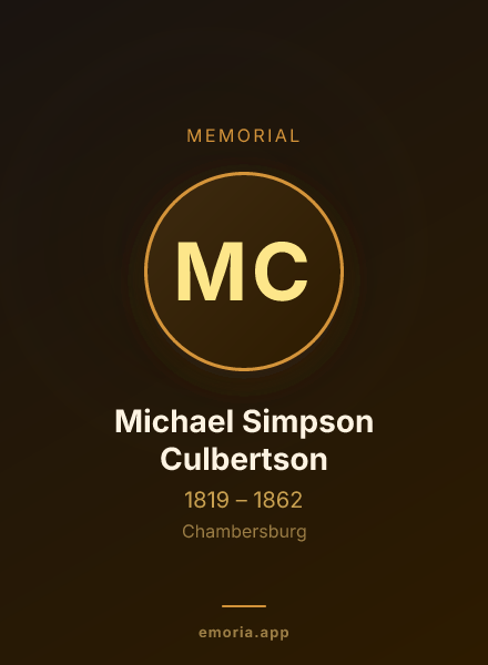 Memorial portrait of Michael Simpson Culbertson