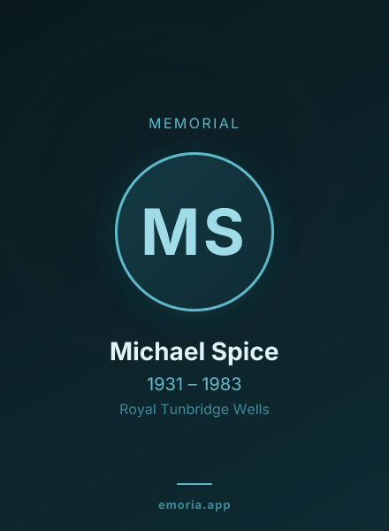 Memorial portrait of Michael Spice