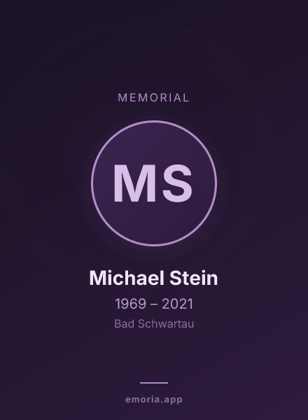 Memorial portrait of Michael Stein