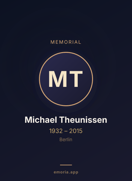 Memorial portrait of Michael Theunissen