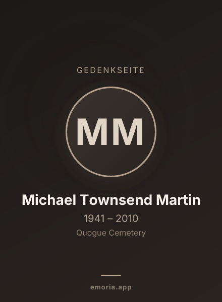 Gedenkportrait von Michael Townsend Martin
