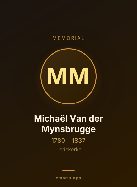 Memorial portrait of Michaël Van der Mynsbrugge