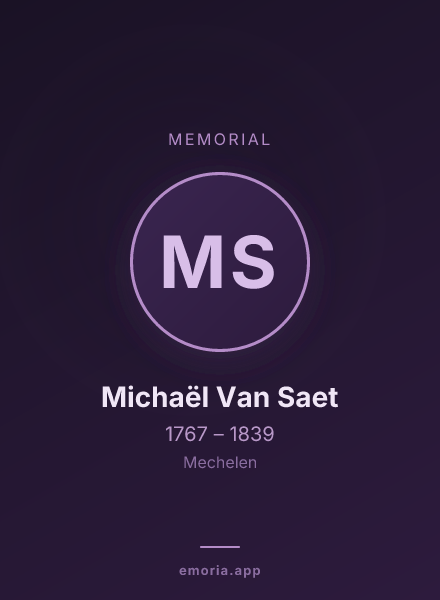 Memorial portrait of Michaël Van Saet