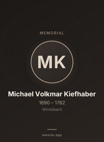 Memorial portrait of Michael Volkmar Kiefhaber