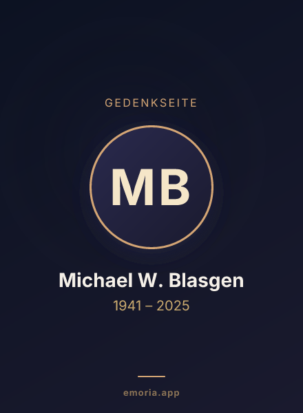 Gedenkportrait von Michael W. Blasgen