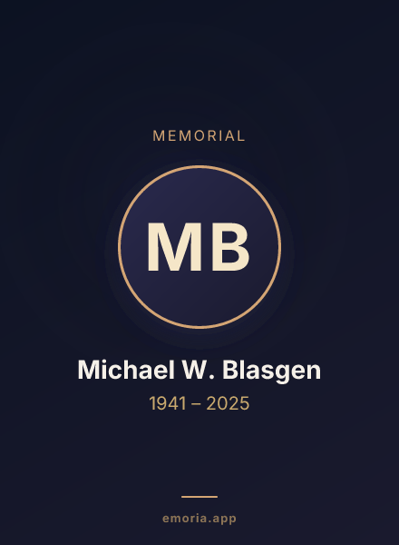 Memorial portrait of Michael W. Blasgen
