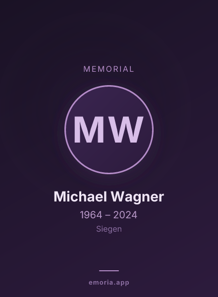 Memorial portrait of Michael Wagner