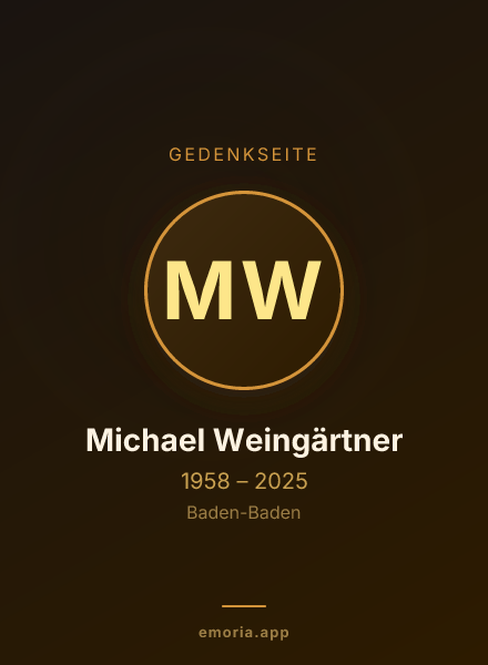 Gedenkportrait von Michael Weingärtner