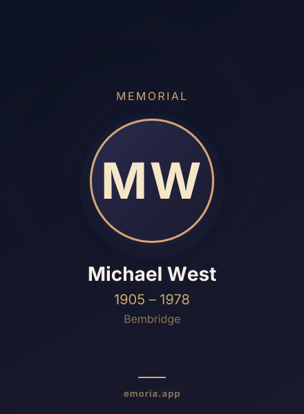 Memorial portrait of Michael West