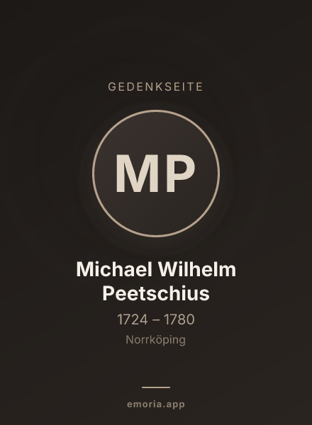 Gedenkportrait von Michael Wilhelm Peetschius